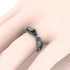 Rose Engagement ring 14K White Gold Thin Elegant Flower Ring - Stella no. 21